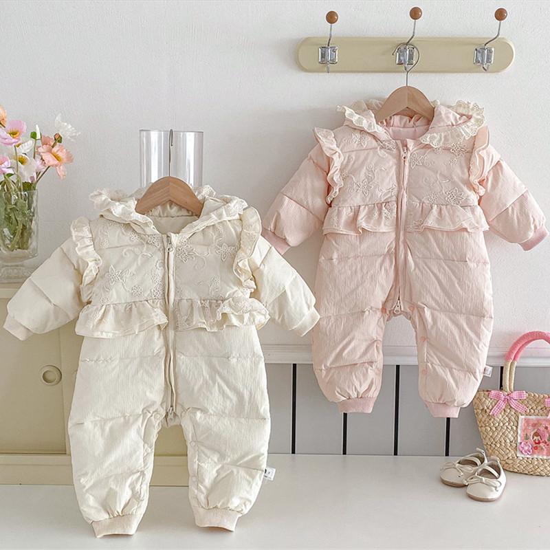 Winter Clothing Newborn - Cekcya ツインズ服ベビー冬新生児ジャンプスーツ幼児女の子ワンピース素敵なロンパース 100 日プラスベルベット服