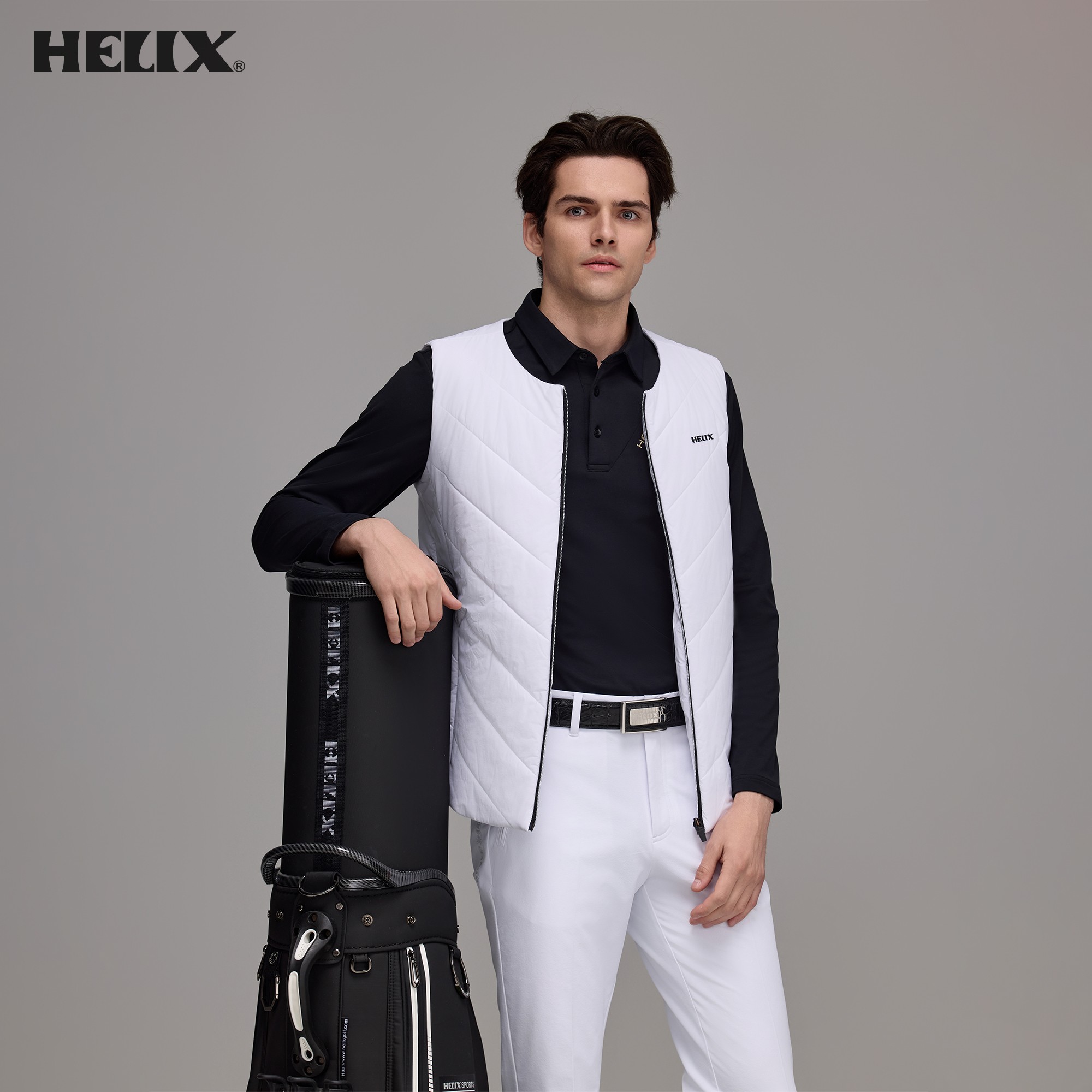 Winter Sun Clothing - HELIX ゴルフ ウェア メンズ 長袖 ポロシャツ