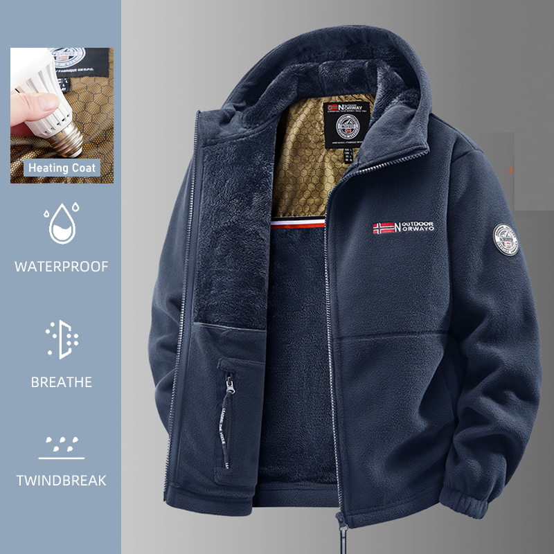 Windproof Jacket Softshell - 男性加熱ジャケット冬ポーラーフリースジャケット男性サーマルフリース戦術スポーツコート軍事ソフトシェルハイキング屋外軍ジャケット