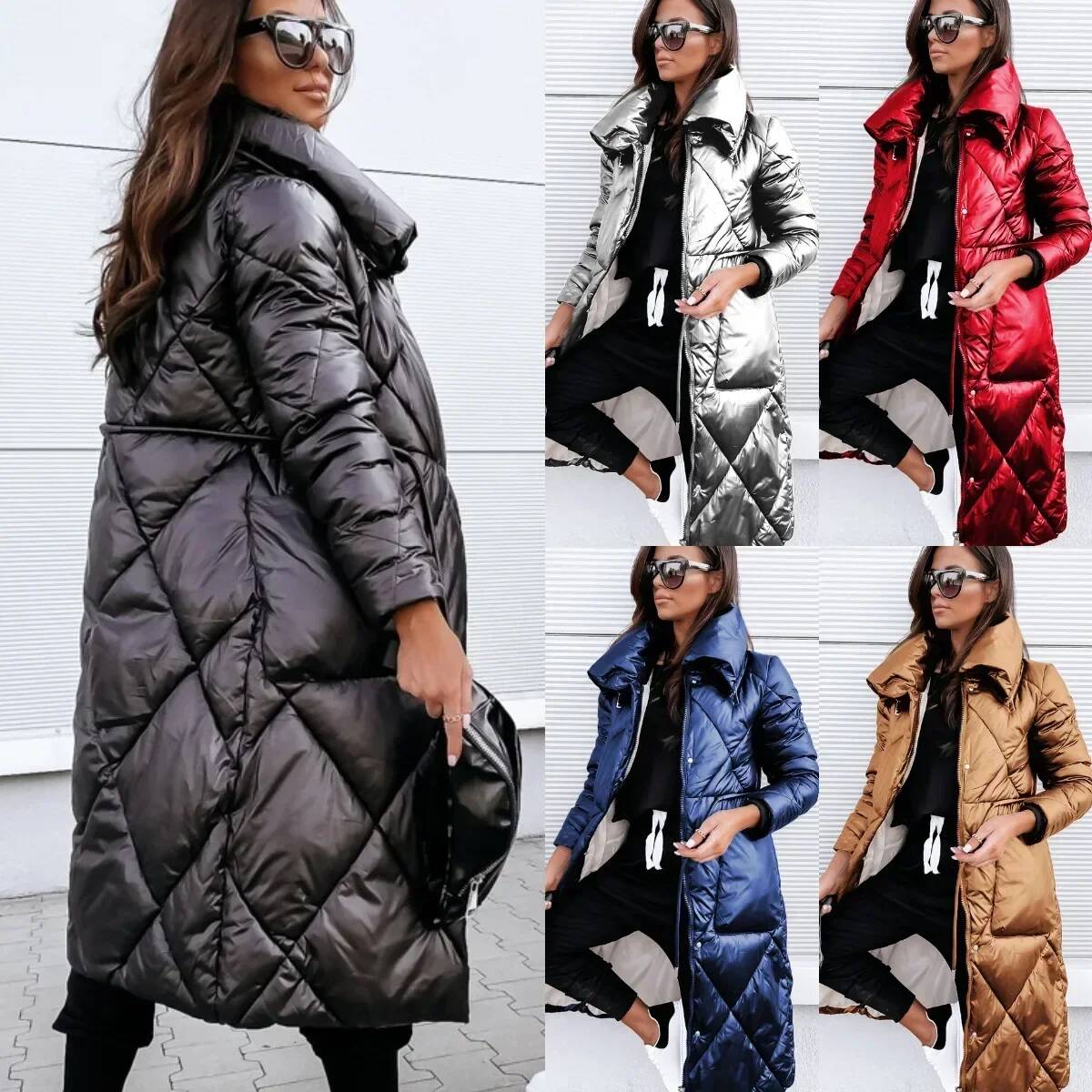 Winter Clothing Taiwan - 新しいラペル婦人服ダウンコットンジャケットトップ長袖ジッパー綿入りコートパーカー秋冬