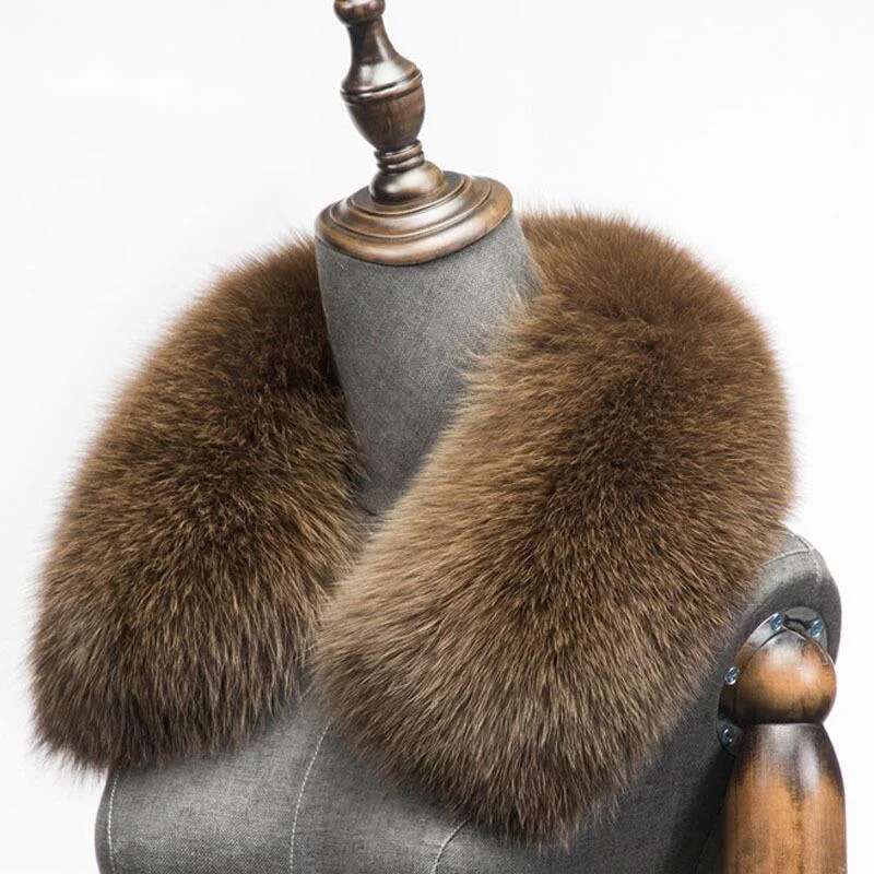 Winter Clothing Design - 冬の天然キツネの毛皮のスカーフスクエアカラー男性用ショートスカーフネック暖かい厚いスカーフリアルキツネの毛皮のショール男性コート飾る