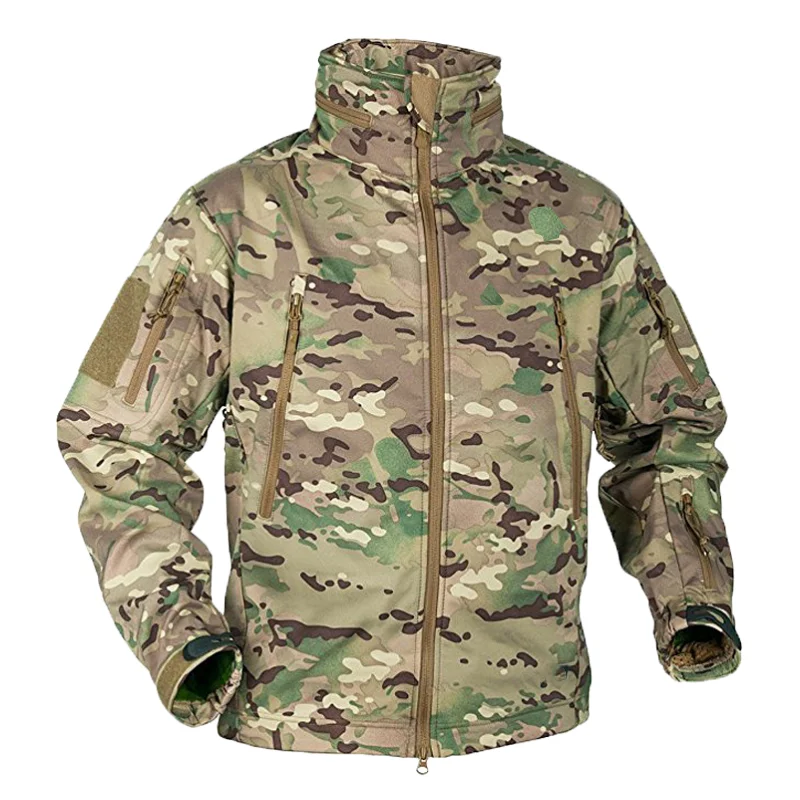 Windproof Jacket Softshell - 男性の冬秋ソフトシェルフリースジャケット防水 Trainingning 釣りハイキングジャケット狩猟熱キャンプコート暖かい