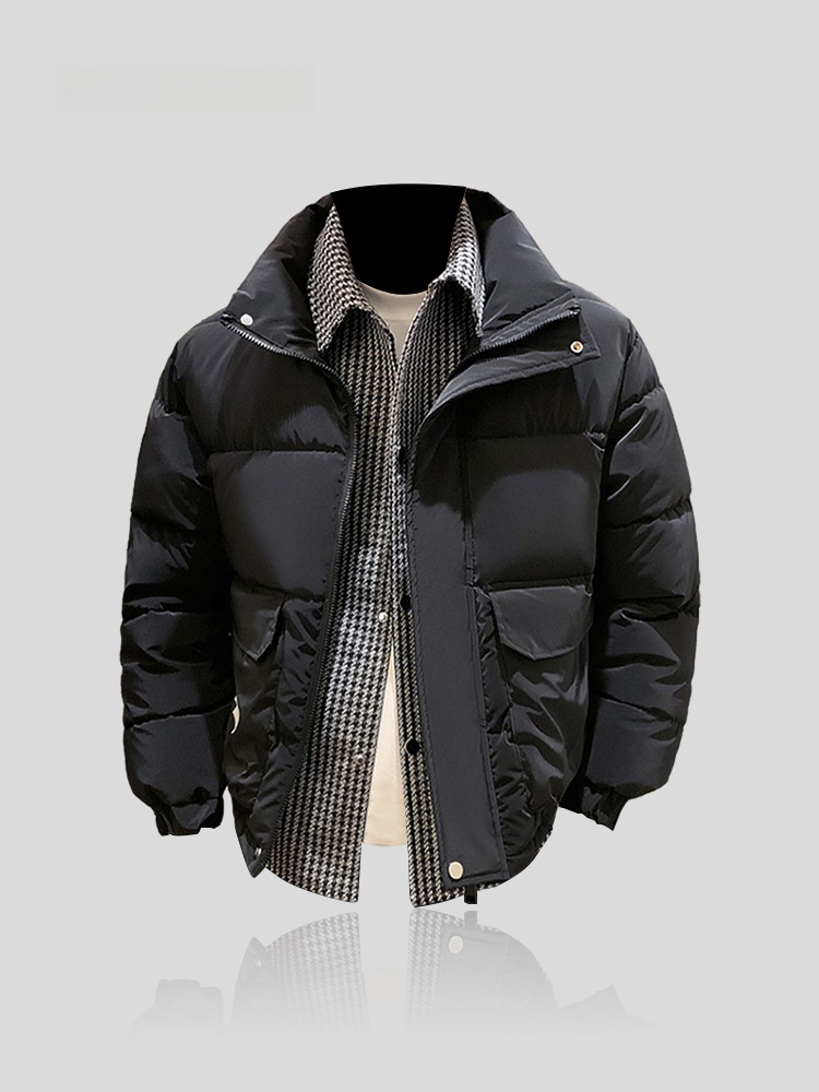 Winter Sun Clothing - 厚みのあるダウンコットンジャケットメンズカジュアルパッチワーク冬作業服アウトドアファッション日焼け止め服 I.T 新着