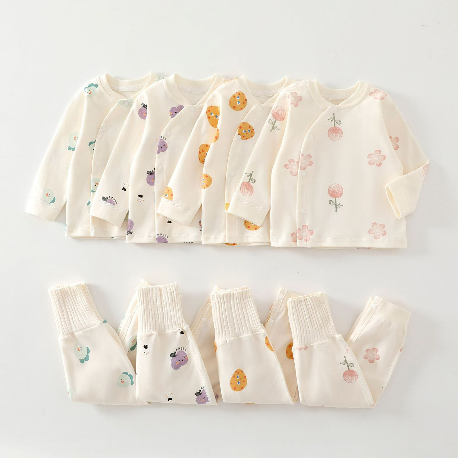 Winter Clothing Newborn - Ircomll 秋冬熱下着スーツコート + パンツ漫画プリント綿新生児服セット男の子女の子パジャマセット