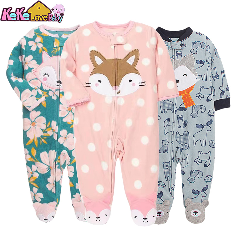 新生児男の子女の子ロンパース服冬パジャマジッパーフリース秋幼 - Winter Clothing Newborn のレビューと価格