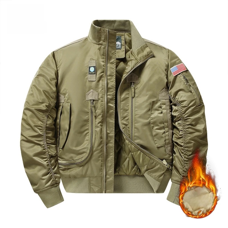 冬 MA1 メンズボンバージャケット厚みのある特大綿入り服男 - Winter Clothing Taiwan のレビューと価格