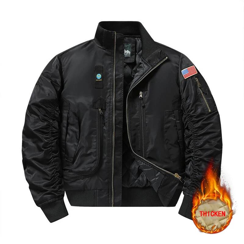 冬 MA1 メンズボンバージャケット厚みのある特大綿入り服男 - Winter Clothing Taiwan のレビューと価格