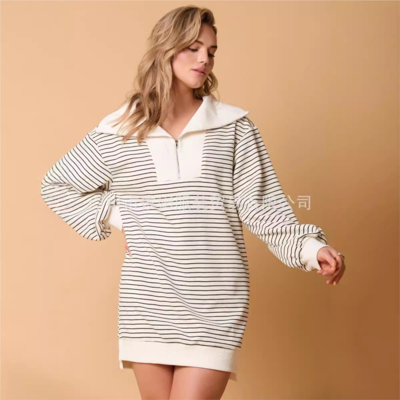 ゆったりとしたドレス シンプルなスタイルのドレス ストライプ - Winter Clothing H&M のレビューと価格