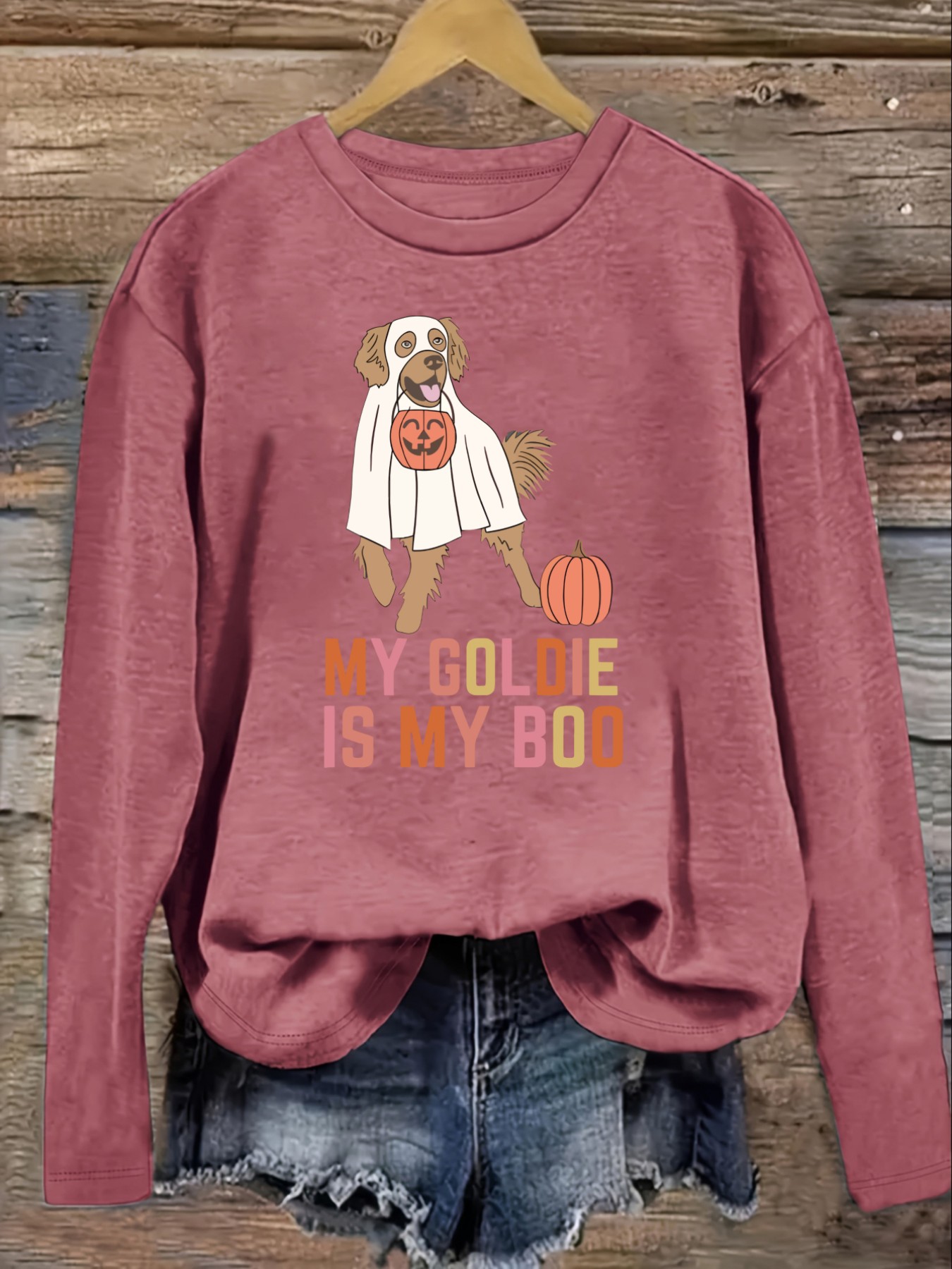 レディースカジュアル長袖クルーネックTシャツ「My Gold - Winter Clothing Design のレビューと価格