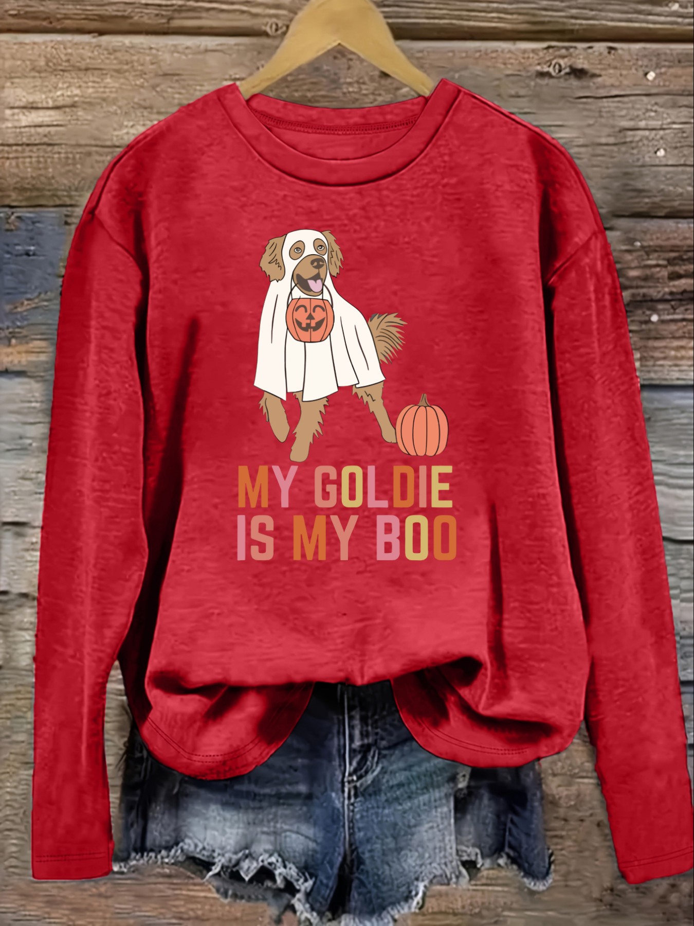 レディースカジュアル長袖クルーネックTシャツ「My Gold - Winter Clothing Design のレビューと価格