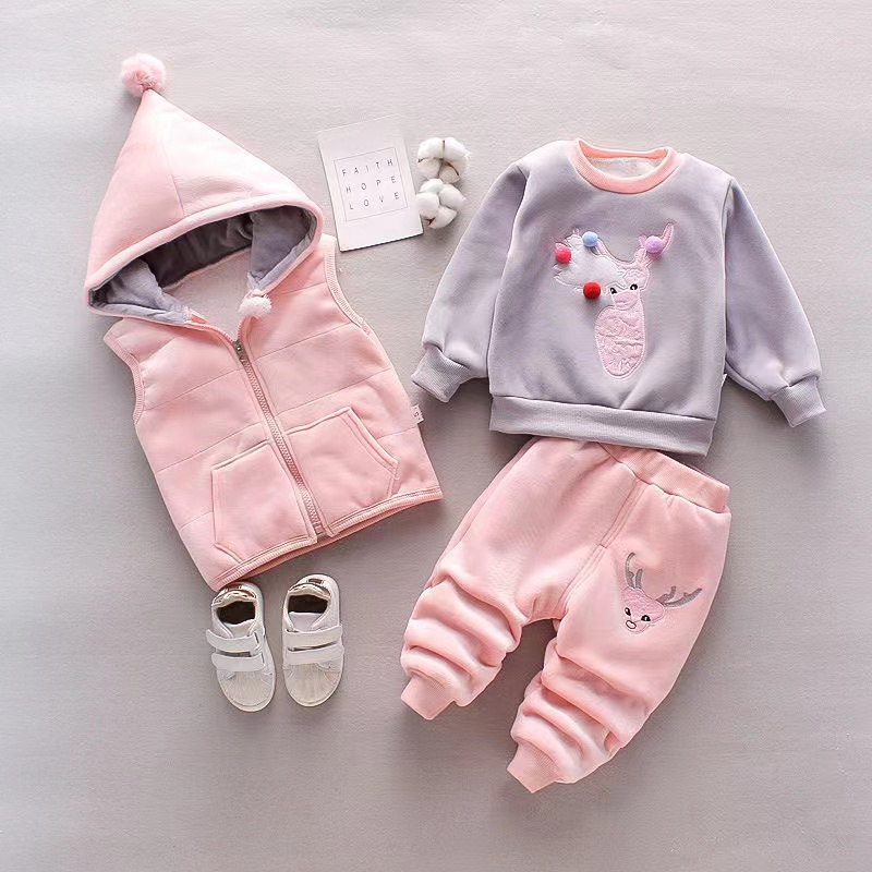 3個新生児服ベビー服セット幼児服秋冬ベスト + セーター + - Winter Clothing Newborn のレビューと価格