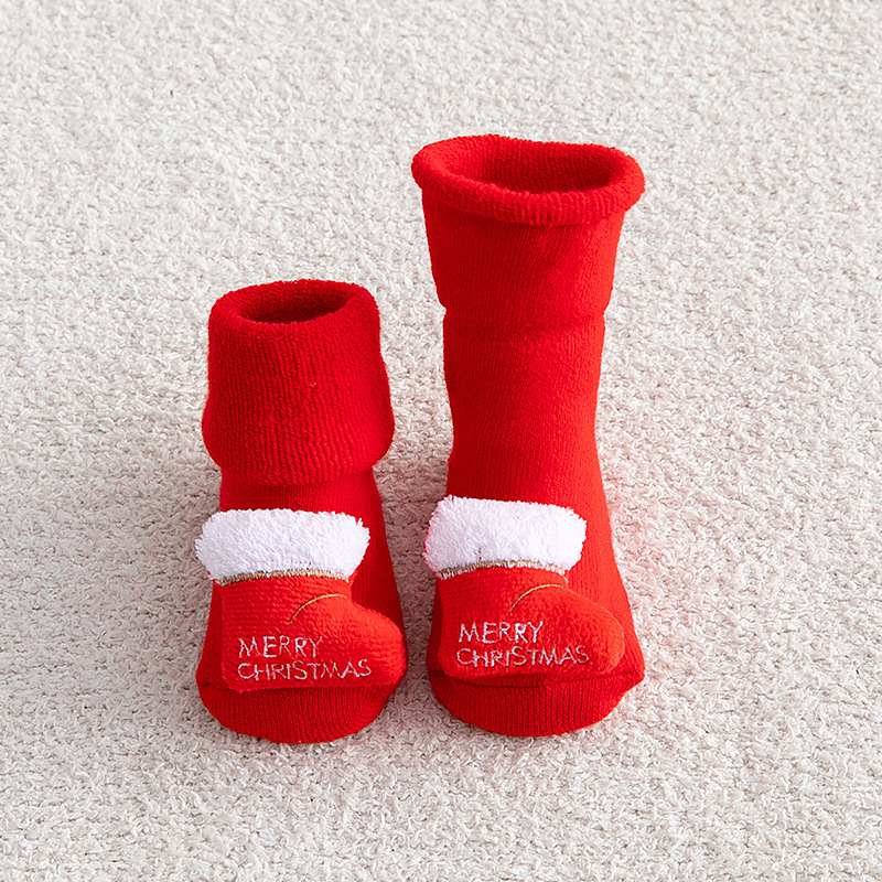 ベビークリスマス靴下新生児綿冬肥厚ショートソックス子供フロア - Winter Clothing Newborn のレビューと価格