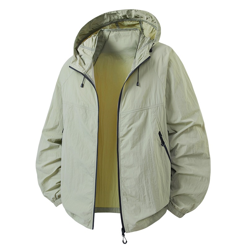 春と夏の新しいジャケット薄いフード付きウインドブレーカーメン - Winter Sun Clothing のレビューと価格