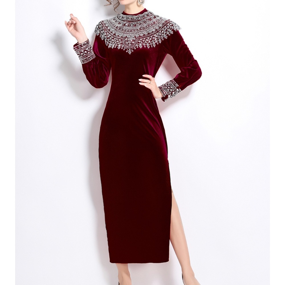 ヴィンテージスパンコール刺繍ビーズドレス,ラウンドカラー,ル - Winter Clothing H&M のレビューと価格