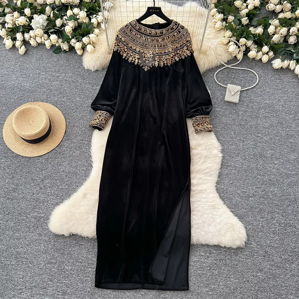ヴィンテージスパンコール刺繍ビーズドレス,ラウンドカラー,ル - Winter Clothing H&M のレビューと価格