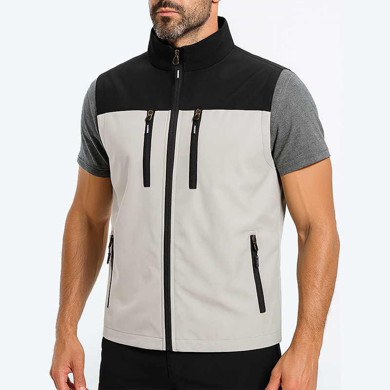 メンズ軽量ソフトシェルベスト ジッパーポケット付き 防風 ノ - Winter Clothing Design のレビューと価格