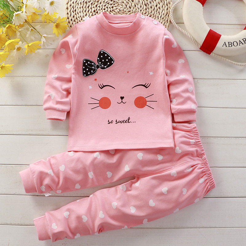 0〜5歳の女の子のための綿のパジャマ,カジュアル,新生児,漫 - Winter Clothing Newborn のレビューと価格