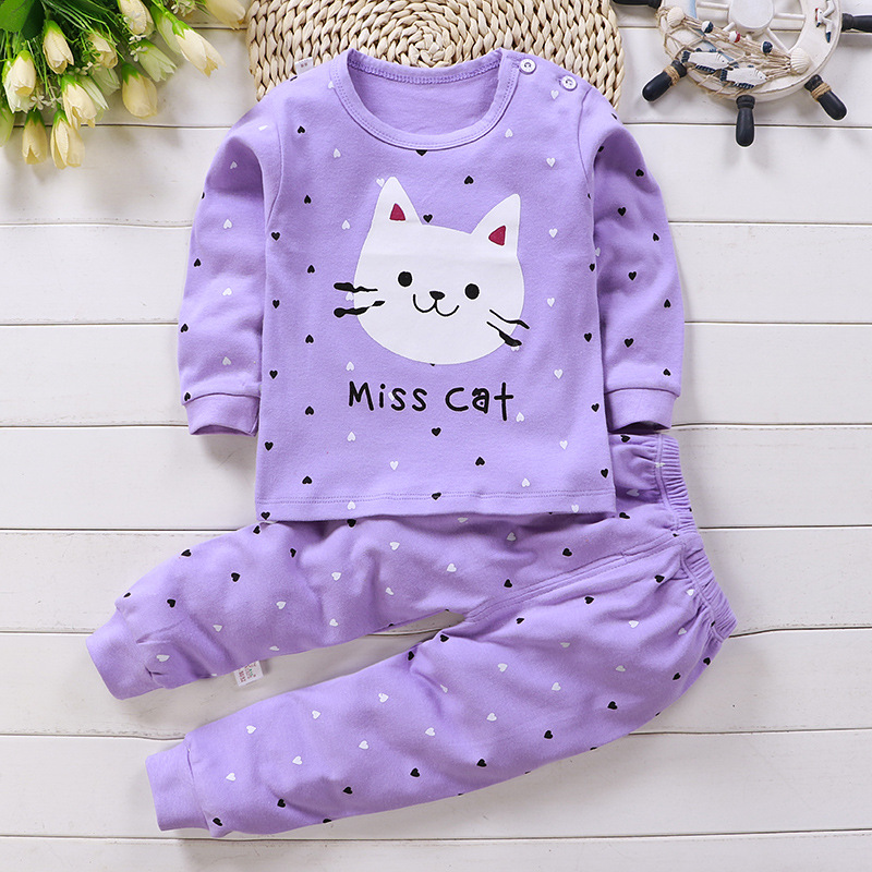 0〜5歳の女の子のための綿のパジャマ,カジュアル,新生児,漫 - Winter Clothing Newborn のレビューと価格