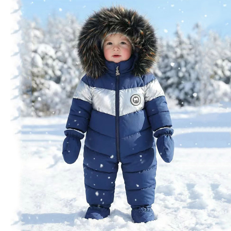 冬新生児ロンパース手袋付き暖かい厚みのある女の赤ちゃん服フー - Winter Clothing Newborn のレビューと価格