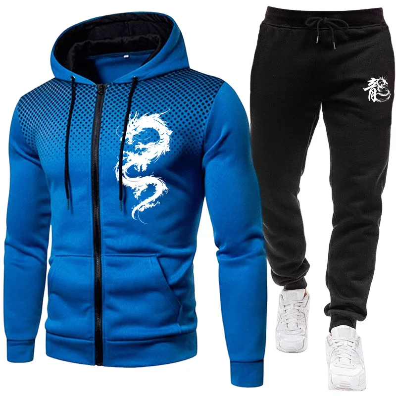 メンズパリドラゴン柄ファッションプリントセットアップ ツーピ - Winter Clothes のレビューと価格