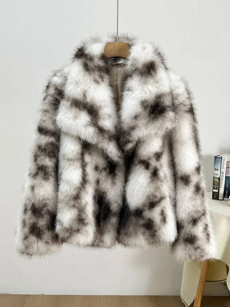 2026年シックなレオパード柄ビッグカラーオーバーサイズふわ - Winter Clothing Taiwan のレビューと価格