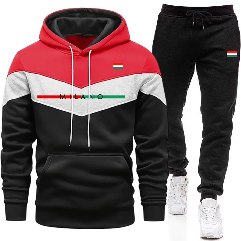 高品質のトラックスーツ男性用カジュアルトリカラースプライスス - Winter Clothes のレビューと価格