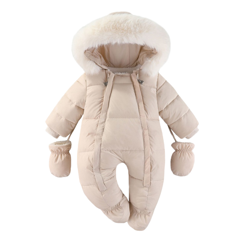 生まれたばかりの赤ちゃんのためのフード付きロンパース,厚いベ - Winter Clothing Newborn のレビューと価格