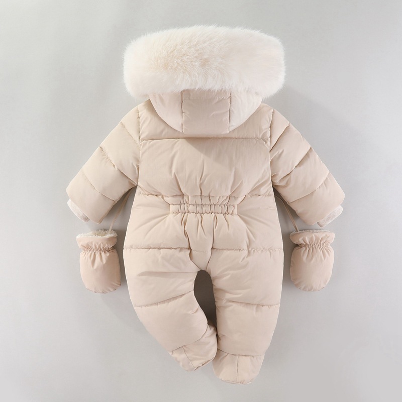 生まれたばかりの赤ちゃんのためのフード付きロンパース,厚いベ - Winter Clothing Newborn のレビューと価格